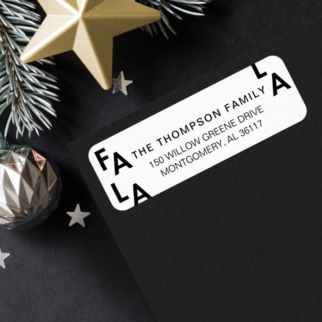 Fa La La Bold Letters Minimalist Modern White (Fa La La Bold Letters Minimalist Modern White Label)