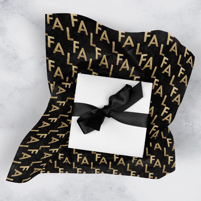 FA LA LA Bold Letters Modern Minimal Black & Gold Tissue Paper (Creator Uploaded)