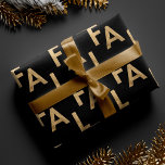 FA LA LA Bold Letters Modern Minimal Black & Gold Wrapping Paper<br><div class="desc">Minimal,  bold,  and modern fa la la bold letters wrapping paper. The design features fa la la typography in black and faux gold. A trendy wrapping paper design to add a modern touch to your holiday gift wrapping.</div>
