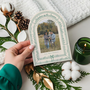 Fa La La Bow Sheet Music Arch Photo Christmas Card