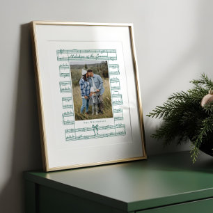 Fa La La Bow Vintage Sheet Music Note Family Photo Poster