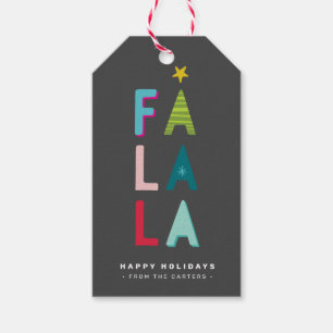 FA LA LA  CHRISTMAS GIFT bold bright colourful gre Tags