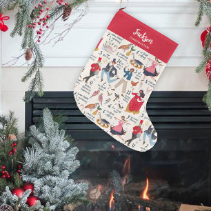 Fa La La Christmas Nutcracker Ballet Dancer Large Christmas Stocking