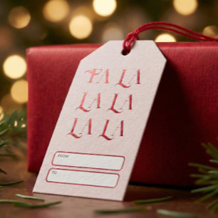 Fa La La Christmas Playful Vintage Gift Tags