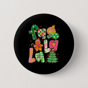 Fa La La Coquette Christmas Gingerbread Tree 6 Cm Round Badge
