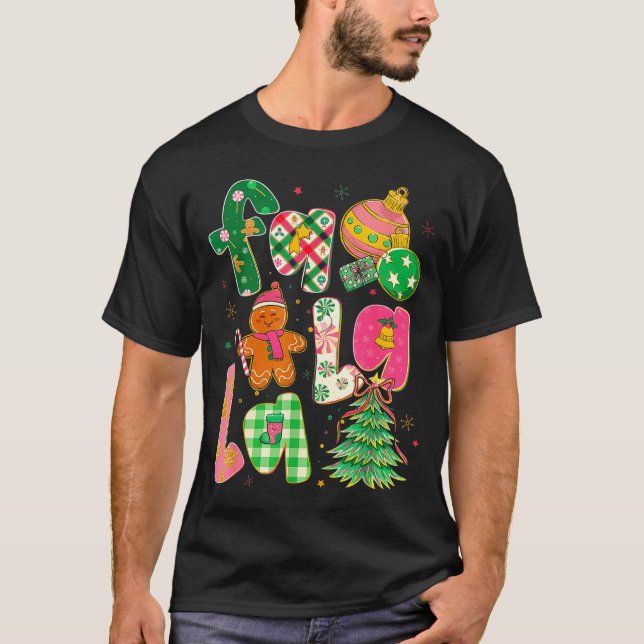 Fa La La Coquette Christmas Gingerbread Tree  T-Shirt (Front)