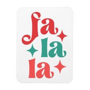 Fa La La - Festive Holiday Typography Design Magnet