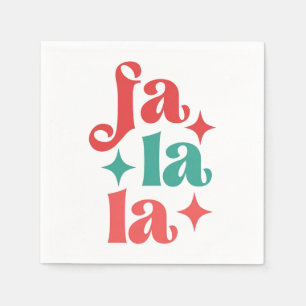 Fa La La - Festive Holiday Typography Design Napkin
