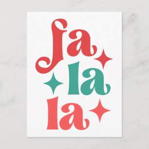 Fa La La - Festive Holiday Typography Design Postcard