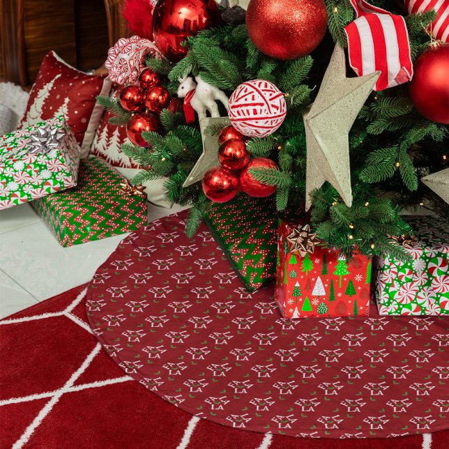 Fa La La Festive Holly Christmas Brushed Polyester Tree Skirt (Creator Uploaded)