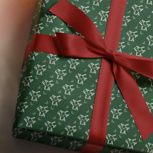 Fa La La Festive Holly Christmas Wrapping Paper