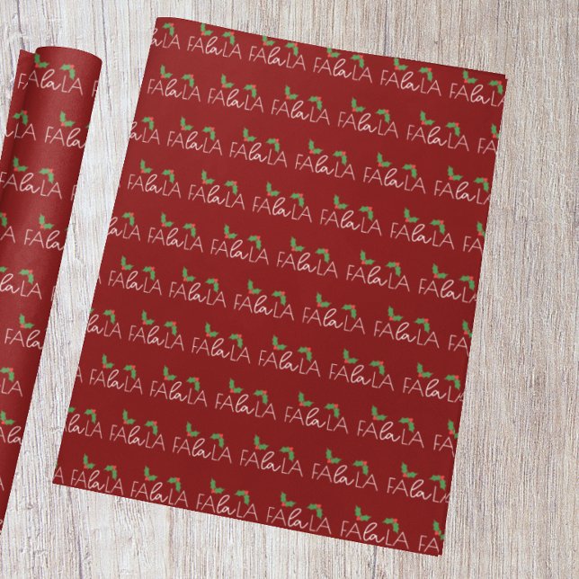 Fa La La Festive Holly Wrapping Paper (Creator Uploaded)