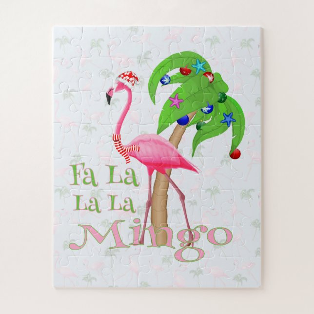 Fa La La Flamingo Xmas Jigsaw Puzzle (Vertical)