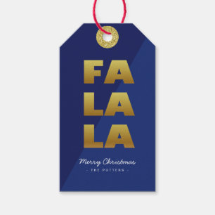 Fa La La Fun Christmas Blue & Gold Gift Tags
