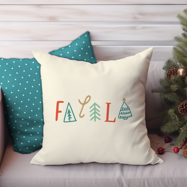 Fa La La Funny Christmas Tree Holiday Baby Blanket Cushion (Fa La La Funny Christmas Tree Holiday Baby Blanket Throw Pillow)