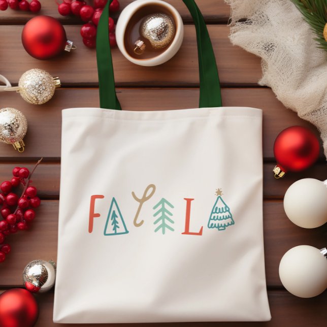 Fa La La Funny Christmas Tree Holiday Tote Bag (Fa La La Funny Christmas Tree Holiday Tote Bag)