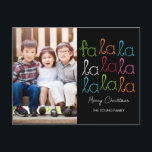 Fa La La Holiday Photo Card Postcard<br><div class="desc">Celebrate the season with this modern and stylish holiday postcard from Berry Berry Sweet.</div>