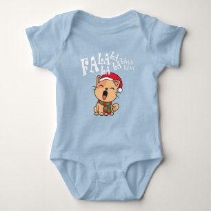 Fa La La La Christmas Cat Singiing Baby Bodysuit