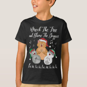 Fa La La La Christmas Kitties Funny Holiday Cats T-Shirt