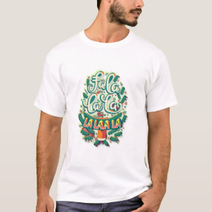 "Fa La La La" Christmas Quote Design T-Shirt