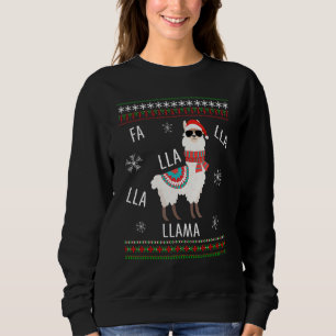 Fa La La La Cute Llama Ugly Christmas Sweater Girl