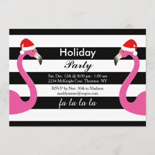 Fa la la la Flamingo Holiday Party Invitation