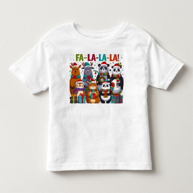 Fa-La-La-La Friends! – Adorable Christmas Animals  Toddler T-Shirt (Front)