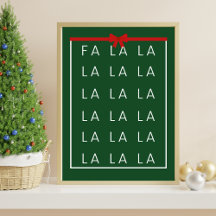 Fa La La La - Fun and Elegant Christmas Wall Print