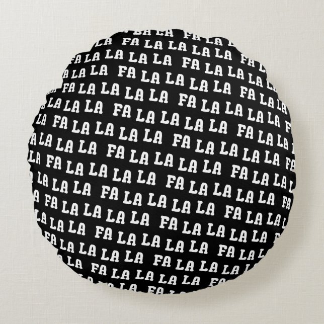 Fa La La La La Chic & Festive Reversable Christmas Round Cushion (Front)
