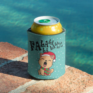 Fa La La La La Christmas Cat Singing   Can Cooler