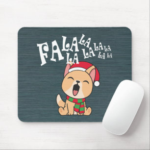 Fa La La La La Christmas Dog Singing   Mousepad