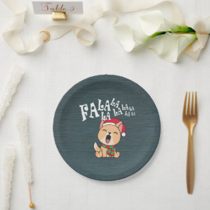 Fa La La La La Christmas Dog Singing   Paper Plate