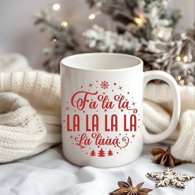 Fa La La La La La Red Christmas Mug, Holiday Gift Coffee Mug (christmas mug, thanksgiving mug, christmas decor, holiday gift, mama mug, fall mug, festive mug,)