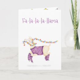 Fa-la-la-la-llama cute Christmas card