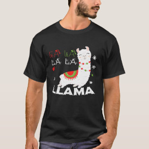 Fa La LA LA Llama Cute Christmas Llama Design Prem T-Shirt