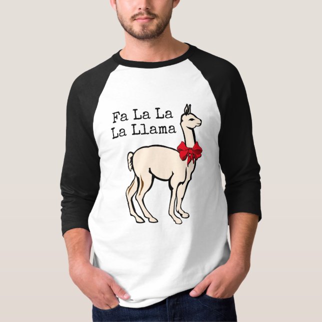 Fa La La La Llama Funny Christmas Shirt (Front)