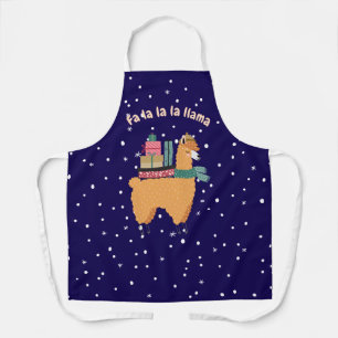 Fa la la la llama holiday apron