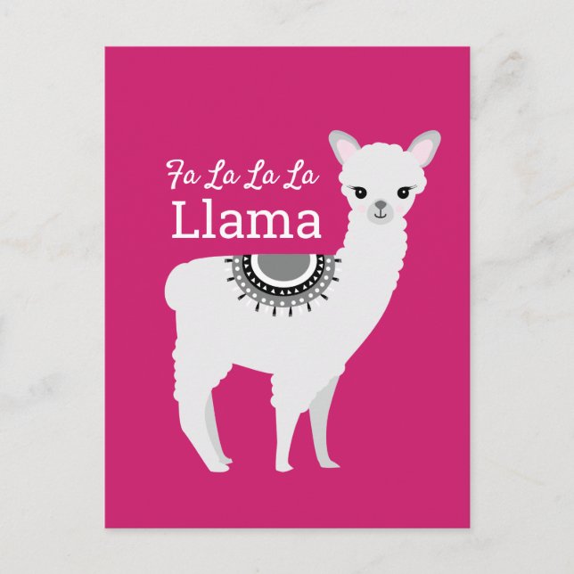 "Fa La La La Llama" Holiday Postcard (Front)