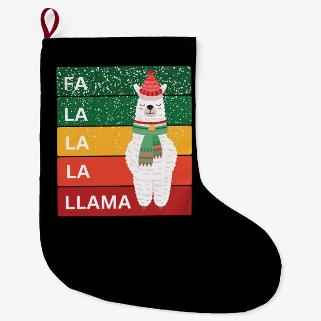 FA LA LA LA LLAMA LARGE CHRISTMAS STOCKING (Front)