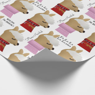 Fa La La La Llama Personalized Holiday Wrapping Paper