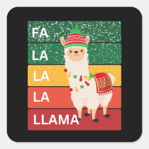 FA LA LA LA LLAMA SQUARE STICKER