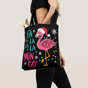 Fa La La La Mingo Christmas Flamingo Pink Lover Tote Bag