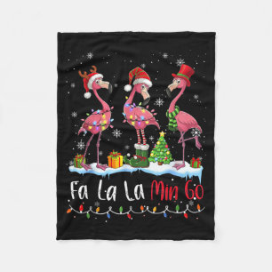 Fa La La La Mingo Flamingo Christmas Lover Fleece Blanket