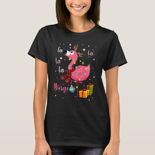 Fa La La La Mingo Flamingo For Christmas Xmas Paja T-Shirt (Front)