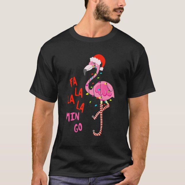 Fa La La La Mingo Flamingo For Christmas Xmas Paja T-Shirt (Front)