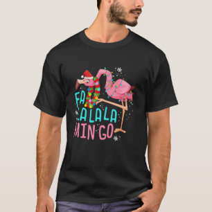 Fa La La La Mingo Pink Flamingo Tropical Christmas T-Shirt