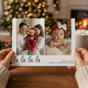 Fa La La La Personalised Family Holiday Card