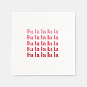 "Fa La La La" Pink Christmas Napkins