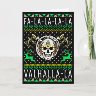 Fa-la-la-la Valhalla-la Viking God Ugly Christmas  Card