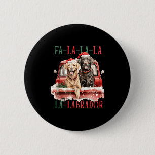 Fa La La Labrador Funny Christmas 6 Cm Round Badge